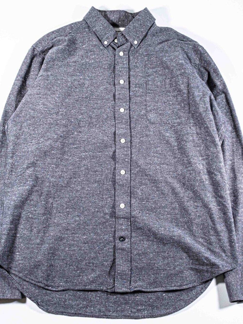 Taylor Stitch The Jack Shirt Charcoal Donegal Mens 46 XL Cotton Silk Wool Blend